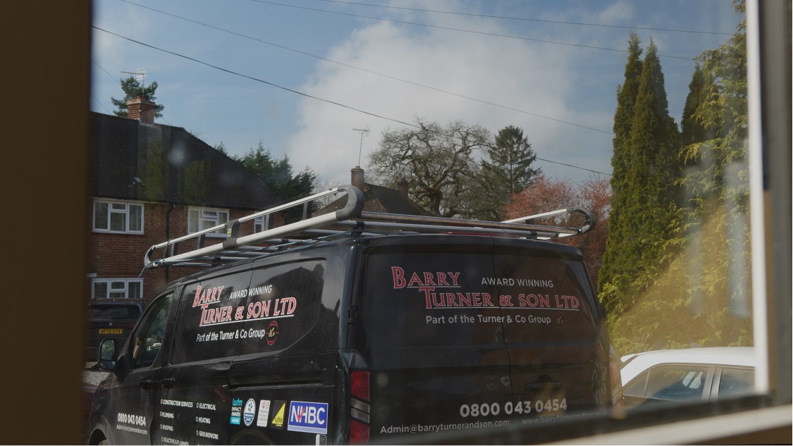 Barry Turner and Son Ltd van on site during domestic refurbishment project in Kent