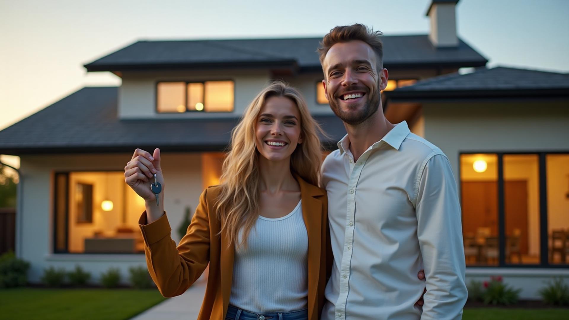 man holding hand of woman standing near tree