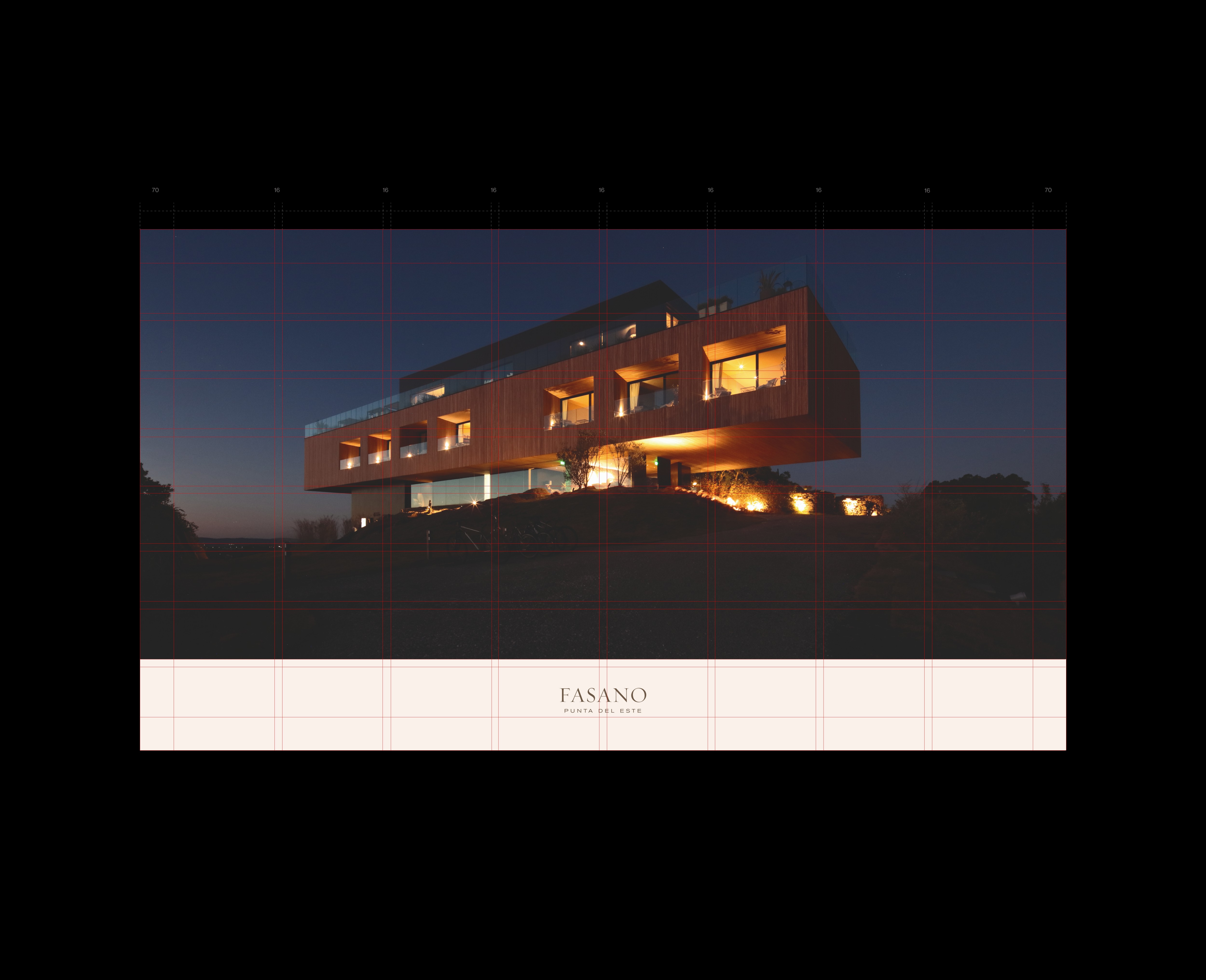 Sandro Rosa - Institutional visual system for Fasano, built on a modular grid, refined typography and balanced whitespace to reflect the brand’s quiet luxury, elegance and consistency across print and digital materials.