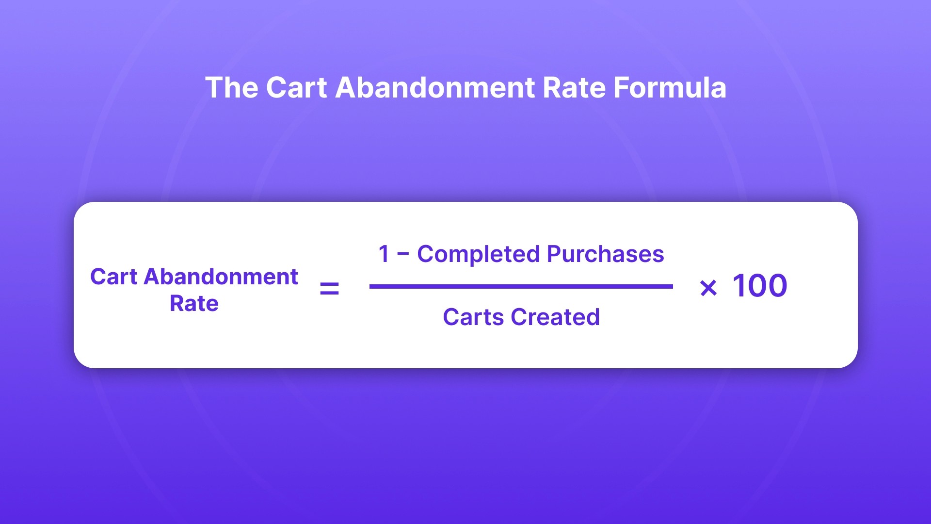 The Cart Abandonment Rate Formula