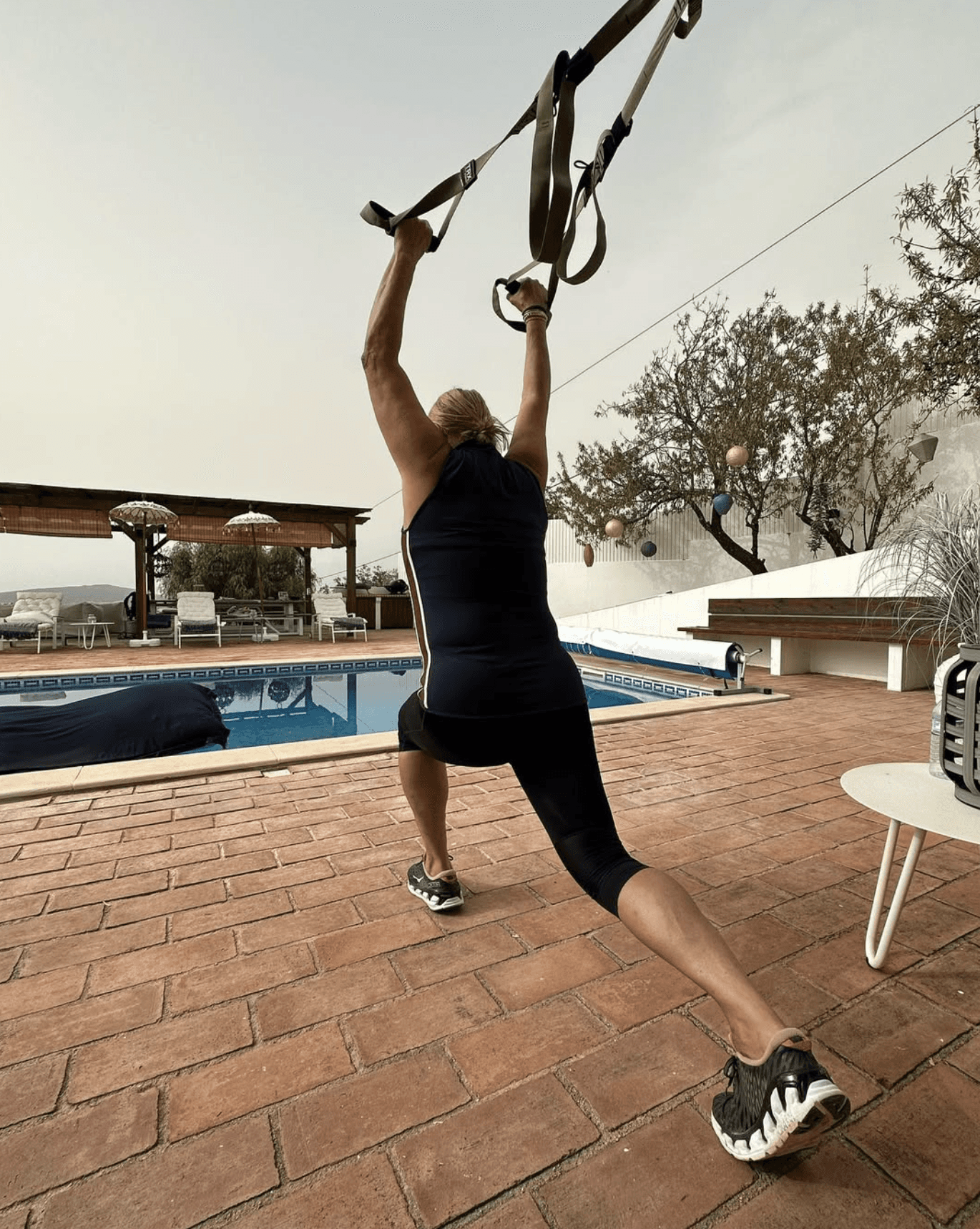 Client working out outside..
