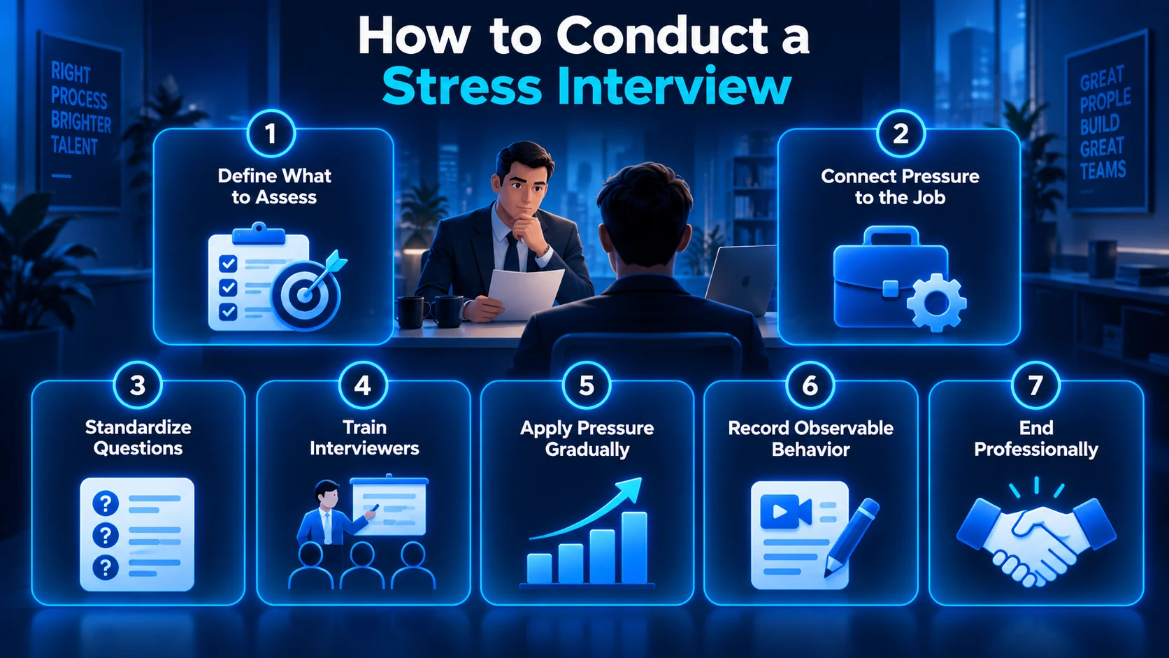 How to conduct a stress interview in seven steps.