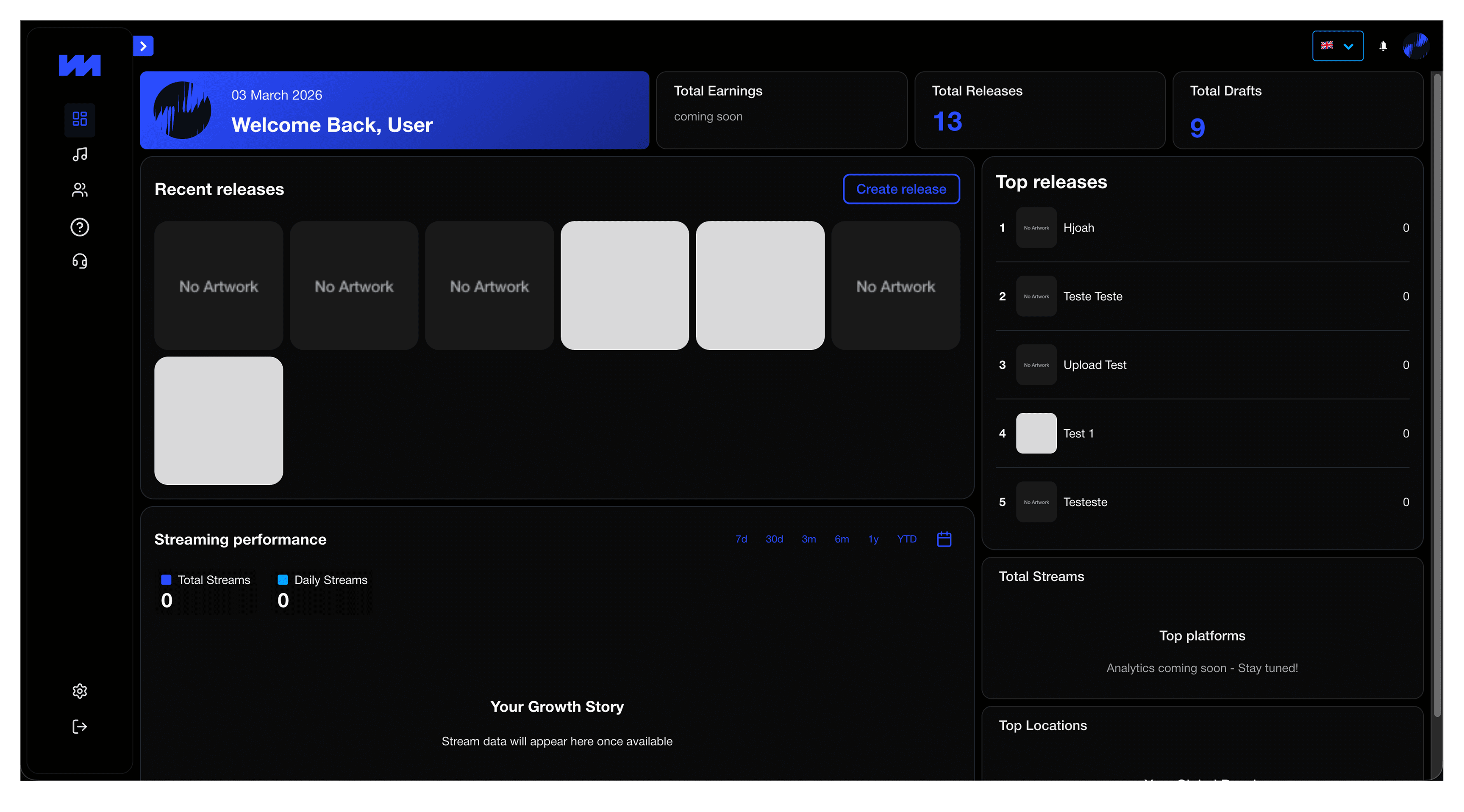 A large orange truck driving down a dirt road