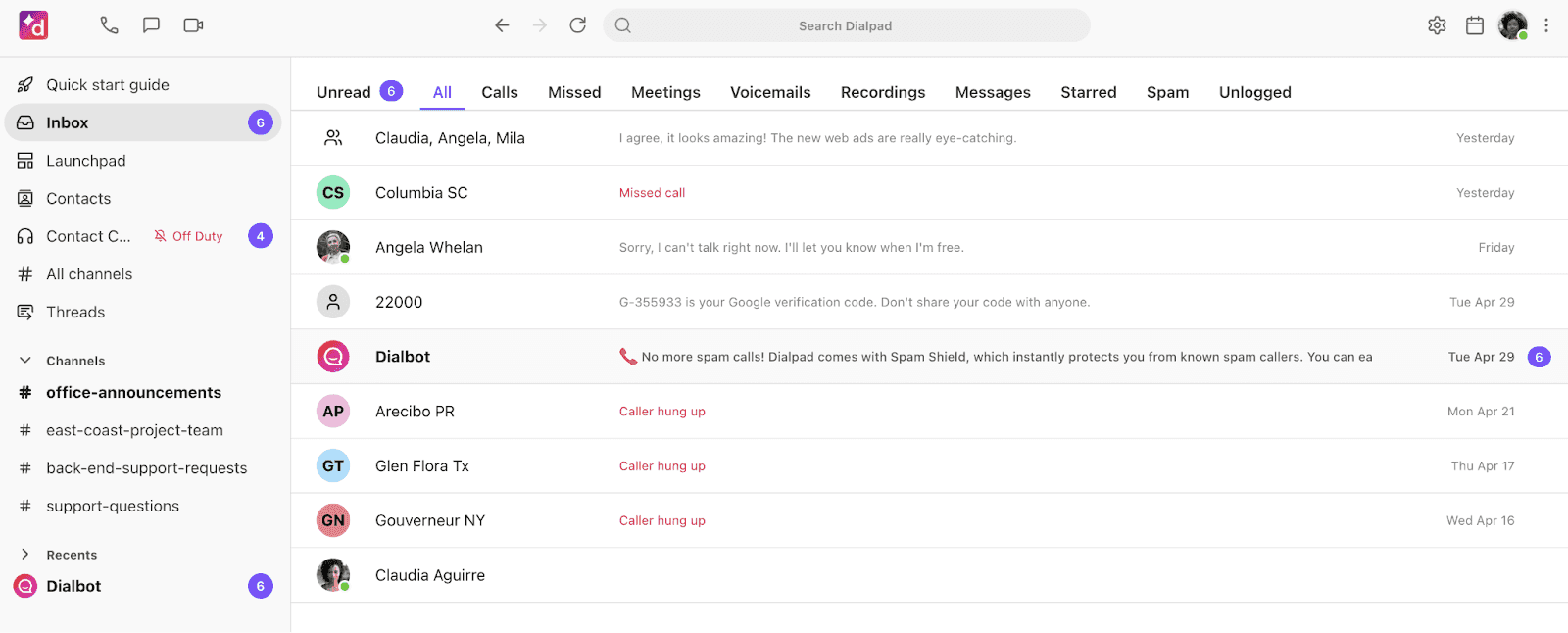  Use the Dialpad Web App