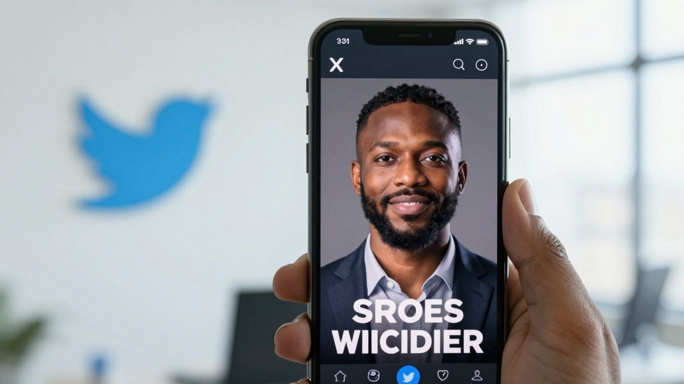 X (Twitter) political ad on a smartphone screen.
