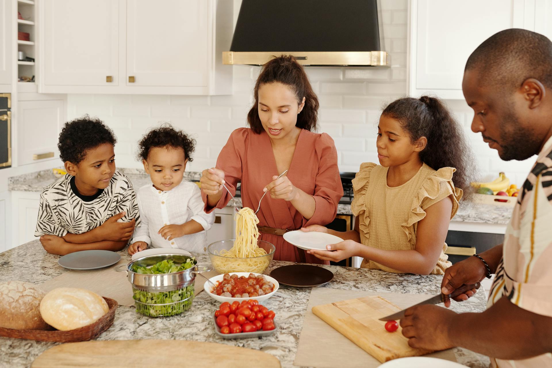 Diverse Family in Kitchen