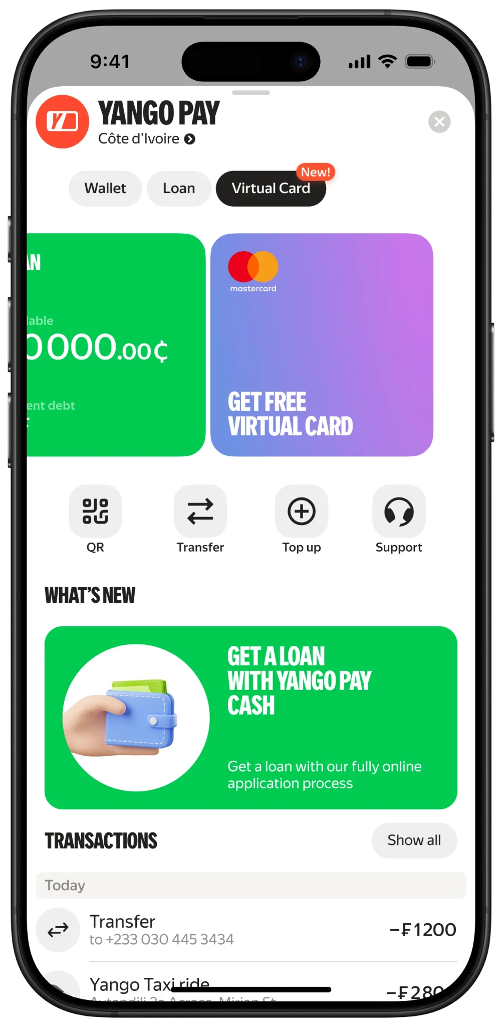 Yango Pay Screen
