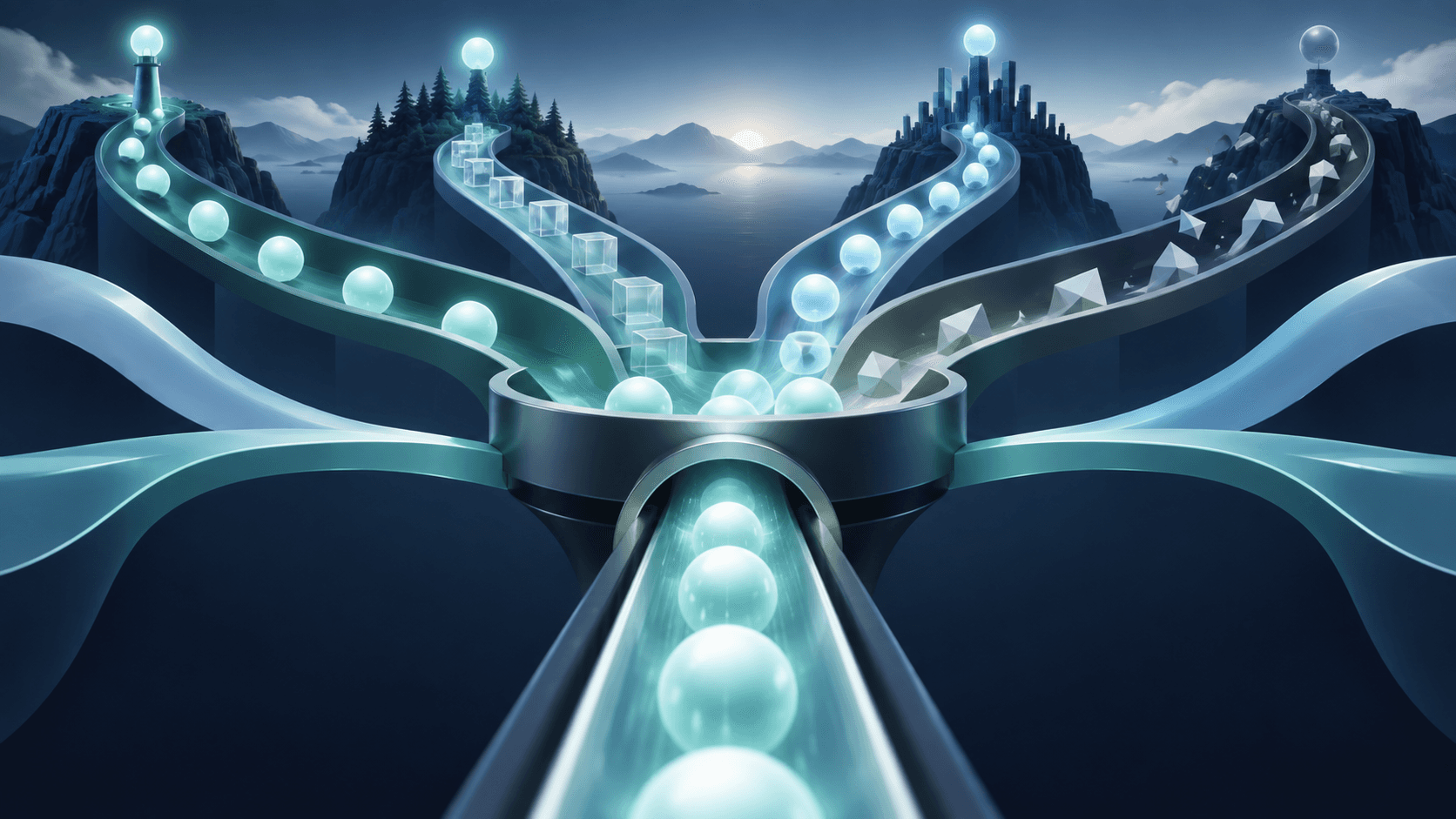 Editorial illustration of multiple complementary lead channels creating a resilient independent-work pipeline.