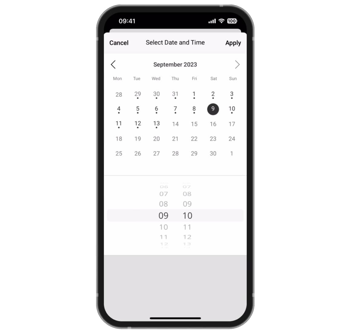 Calendar view