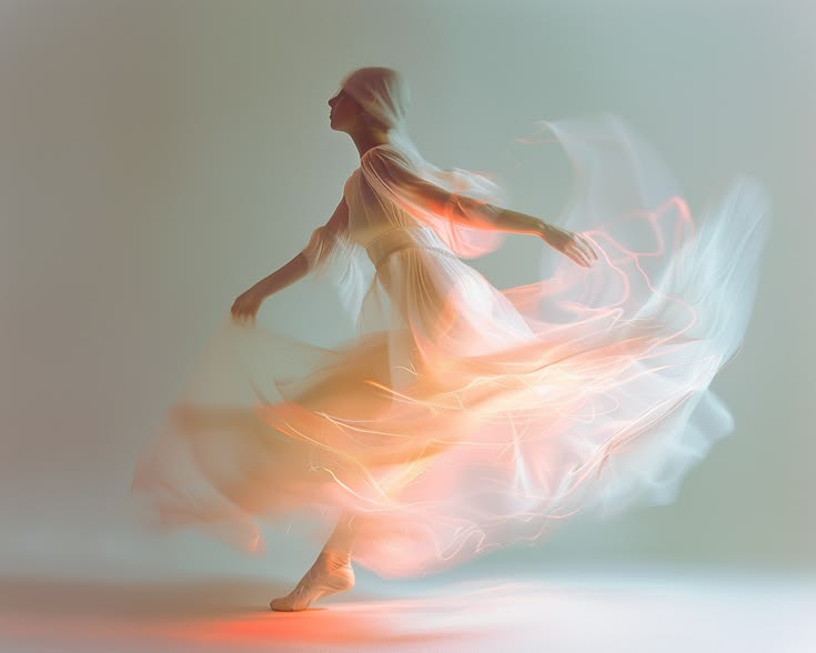 woman in motion light trails artistic fashion photography