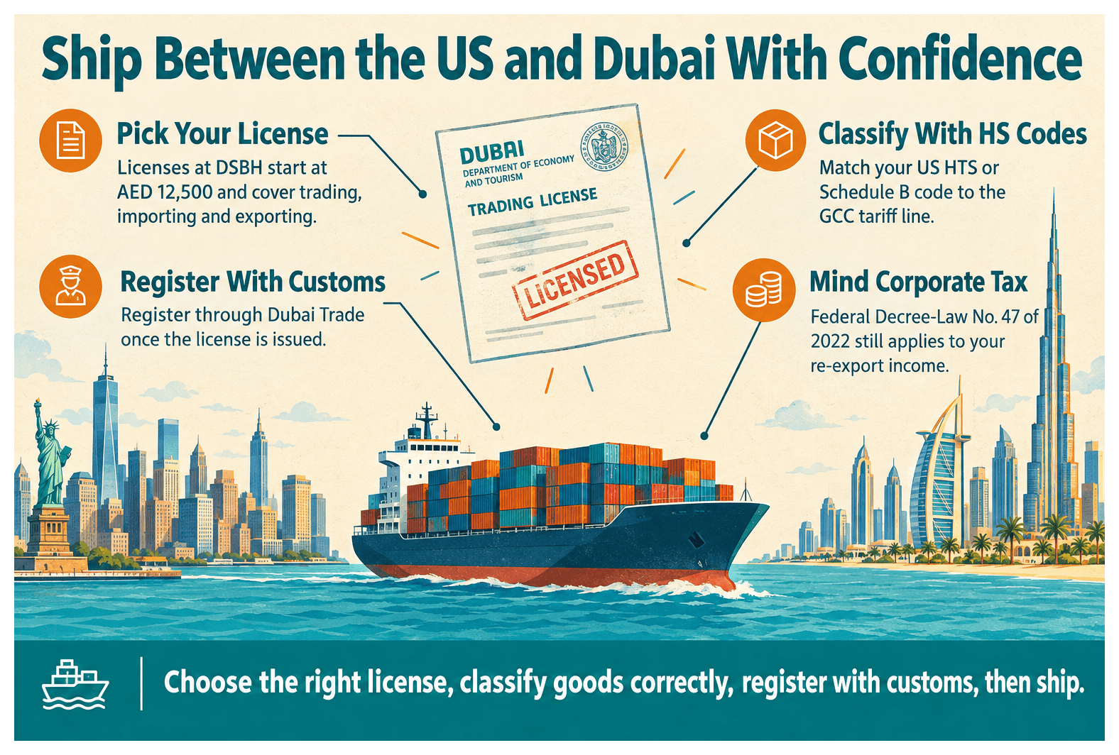 Infographic: Import and Export Between United States and Dubai: License and Process