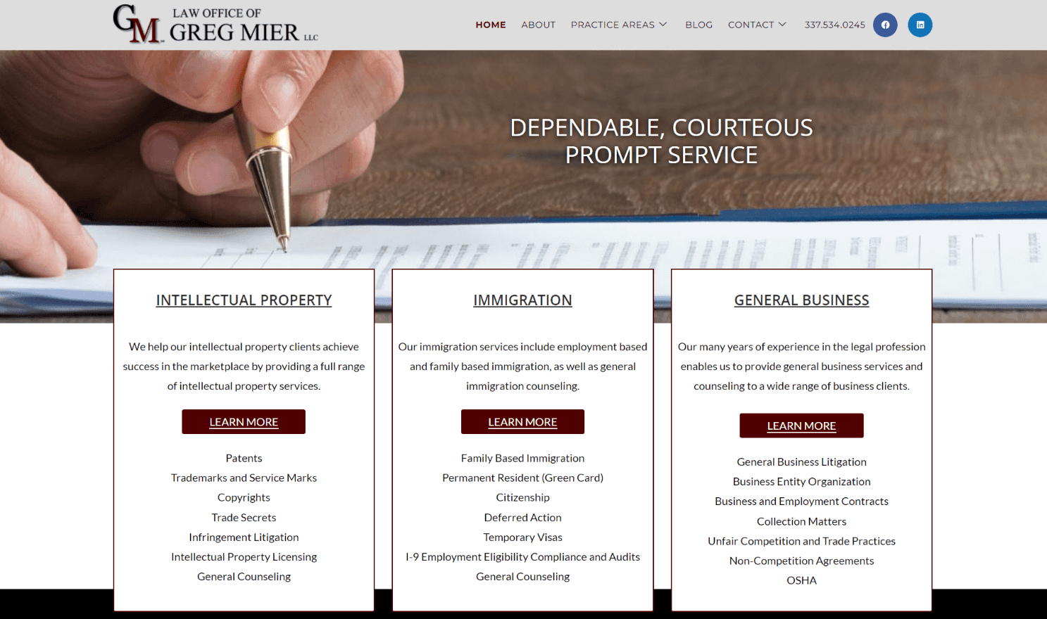 Lawer Office Of GM, LLC Home Page.