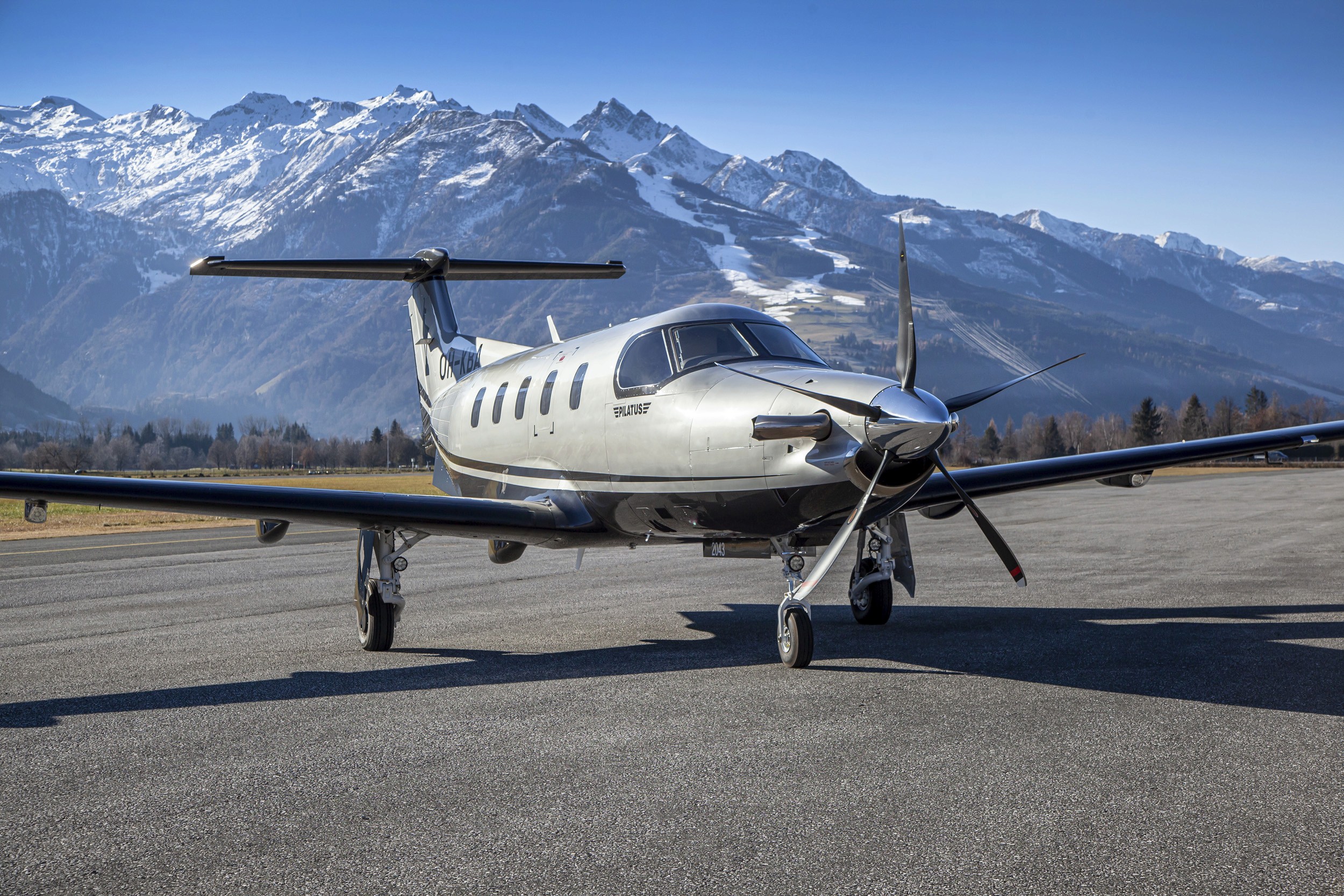 PC-12 exteior at Kitzbuehel airport