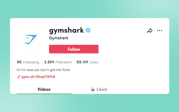 gymshark tiktok account