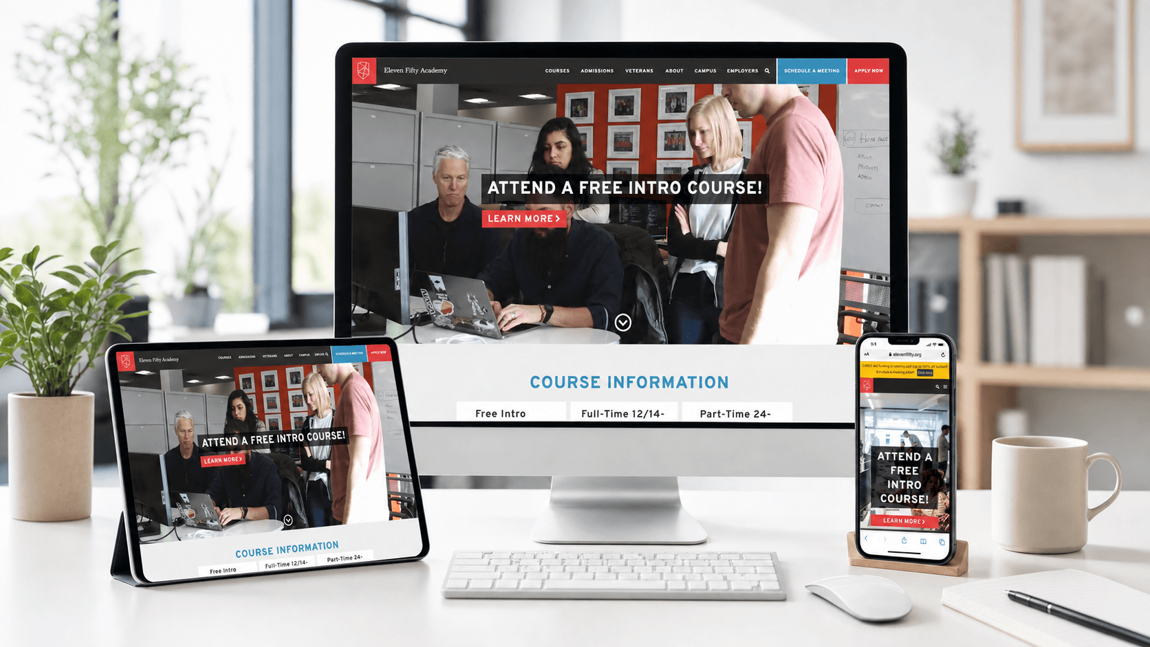 Old Eleven Fifty Academy Landing Page