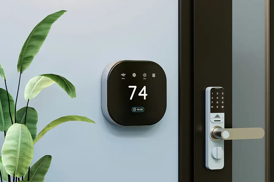 Smart thermostat in an energy-efficient Austin-area home