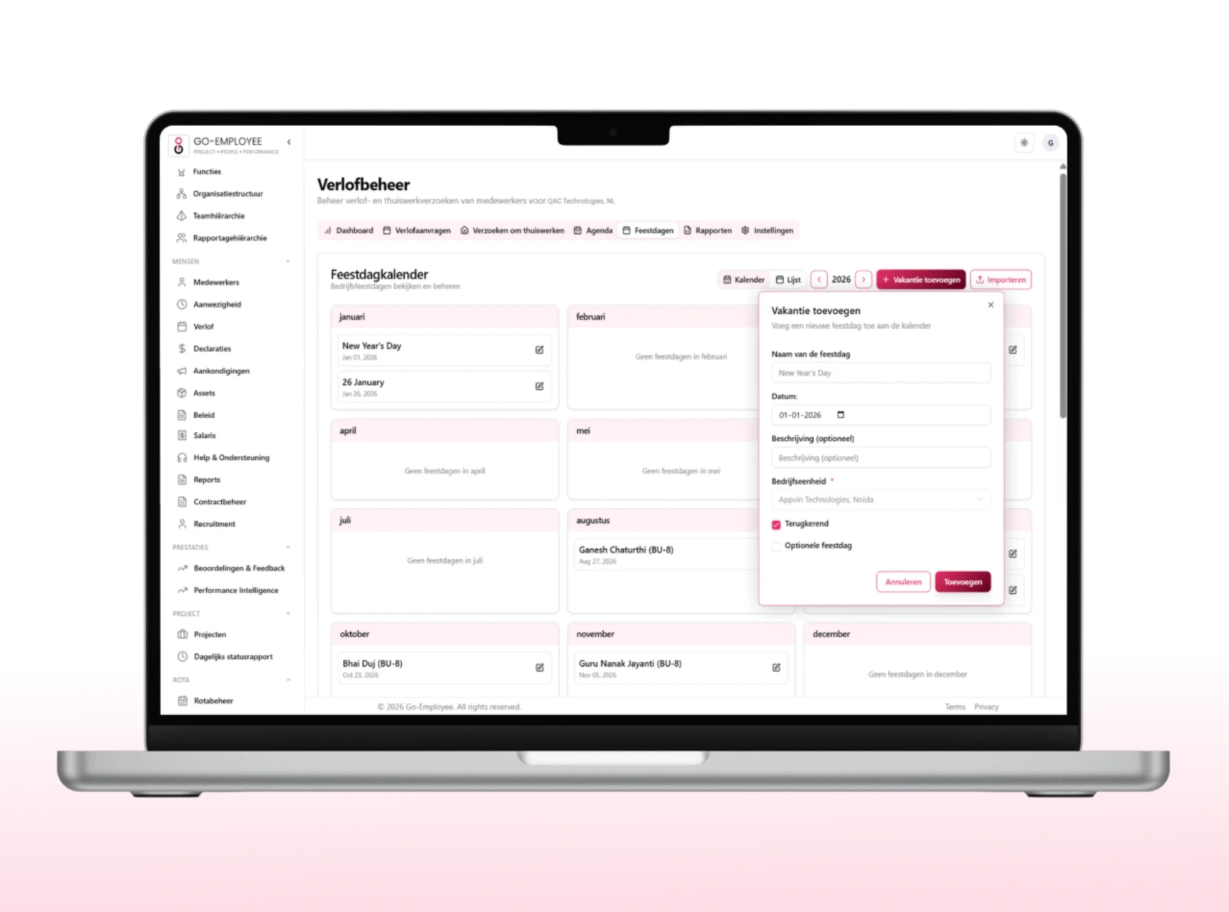 Holiday Management