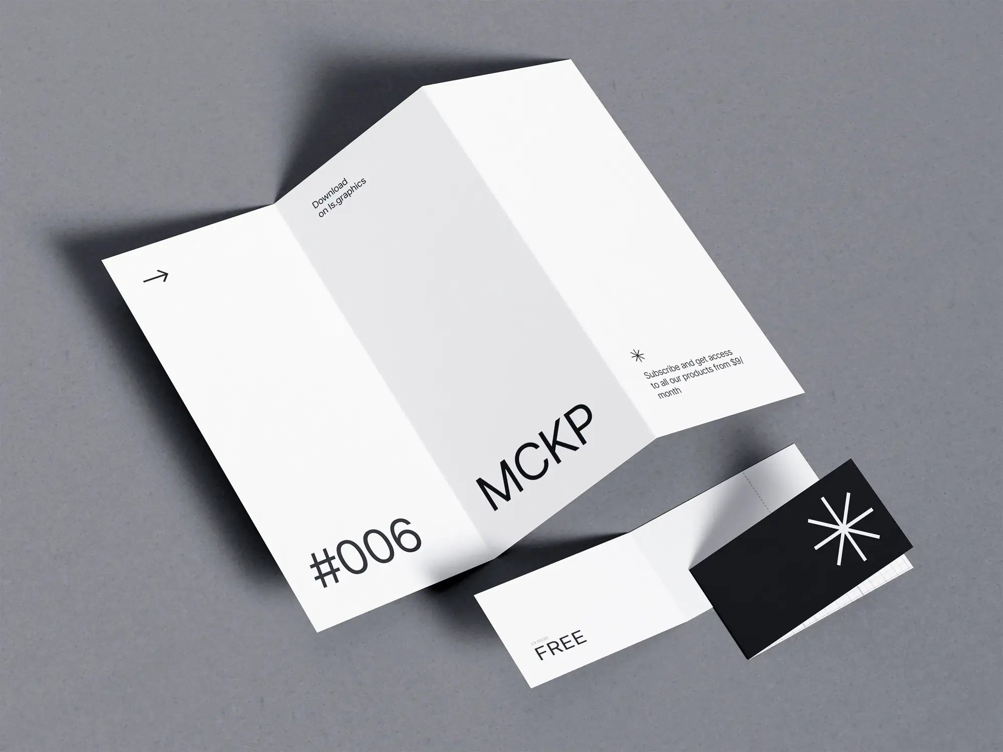 A white mockup of a flyer with two folds is displayed, showcasing its tri-fold design. The clean, minimalistic appearance highlights the flyer’s layout and potential for content placement.