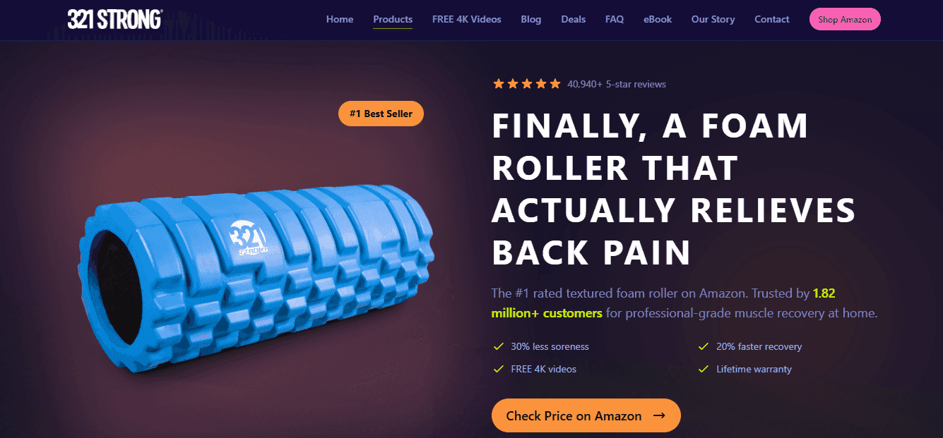 321 STRONG Foam Roller Deep Tissue Massager