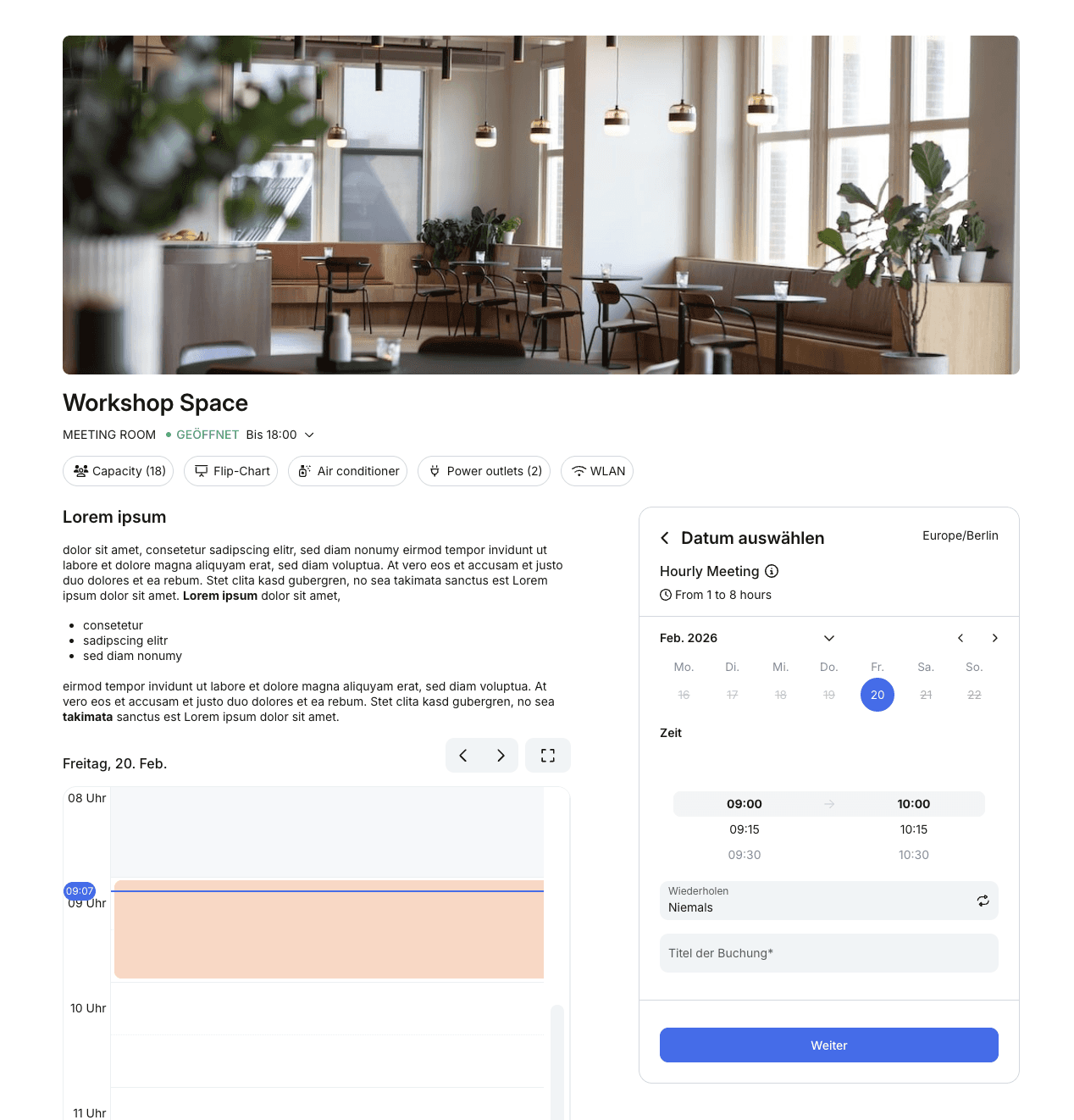 Raumvermietung mit anny ist ideal für Workshopräume, Seminarräume, Tagungsräume und Konferenzräume
