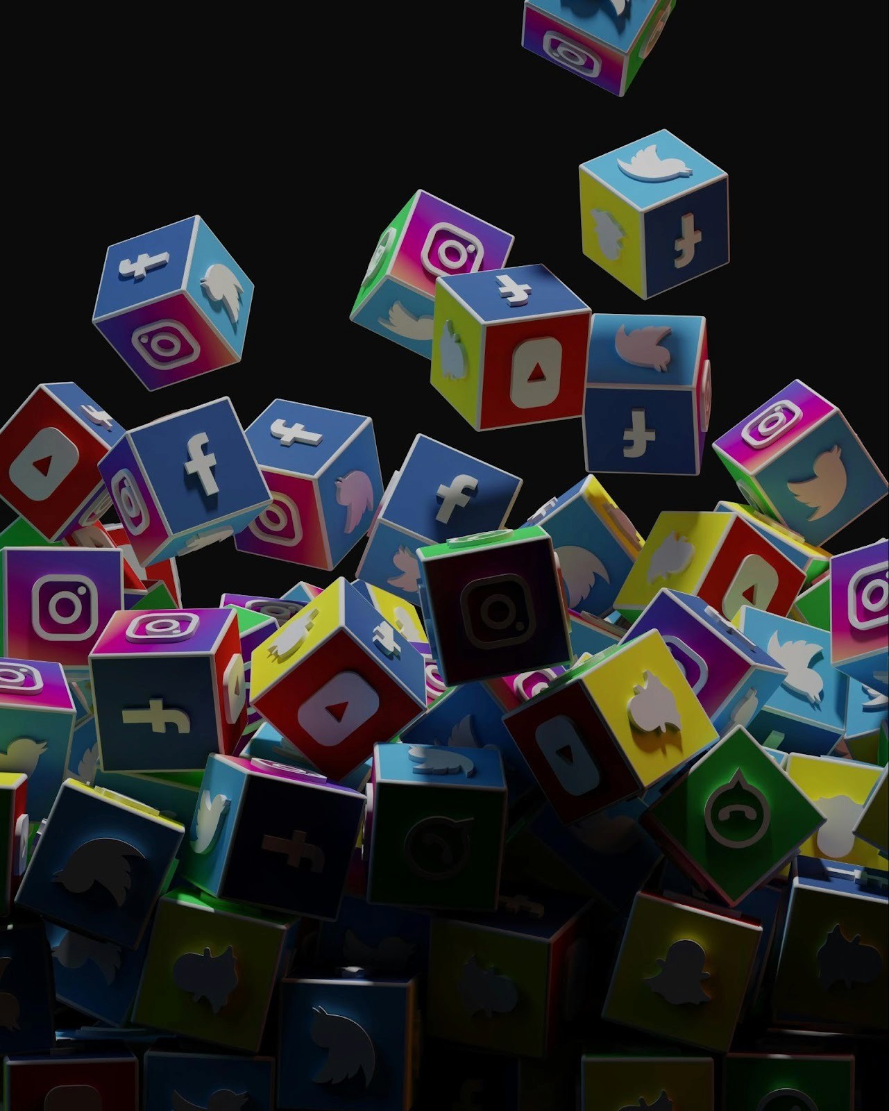 Illustration showing social media platforms interconnected through a marketing strategy
