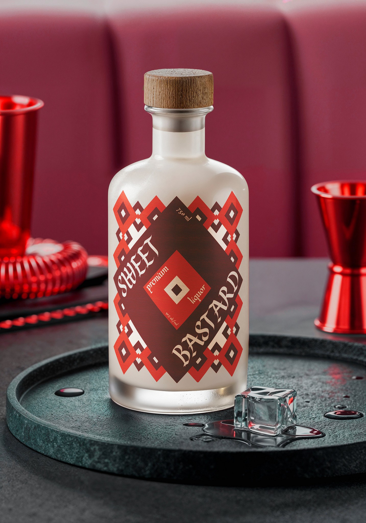 Sweet Bastard liquor bottle mockup