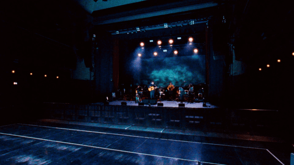 Faber and the band during their sound check in Graz.