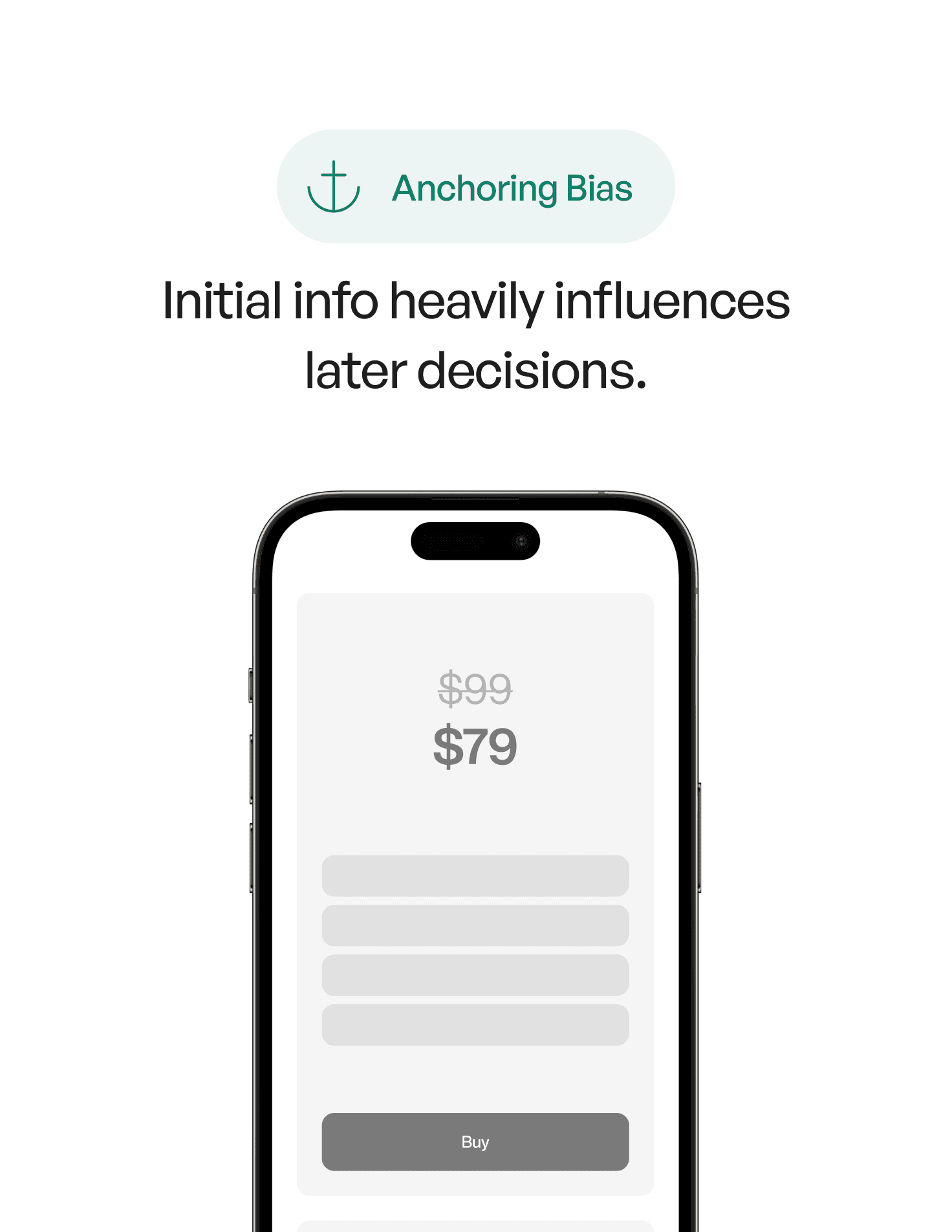Anchoring bias example from User Psychology 3