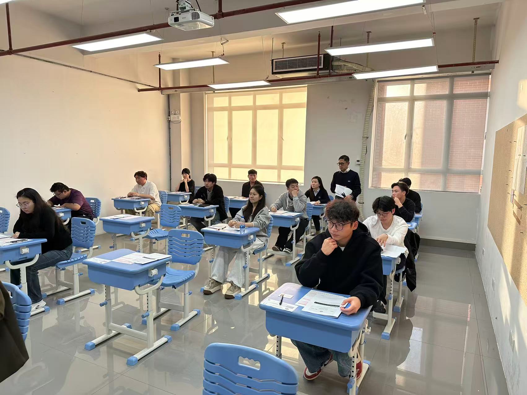 student in examination room