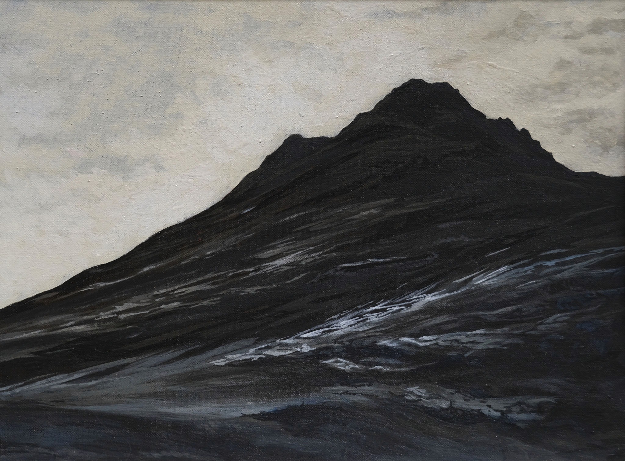 2025 paint  mountaint , black on the bright background