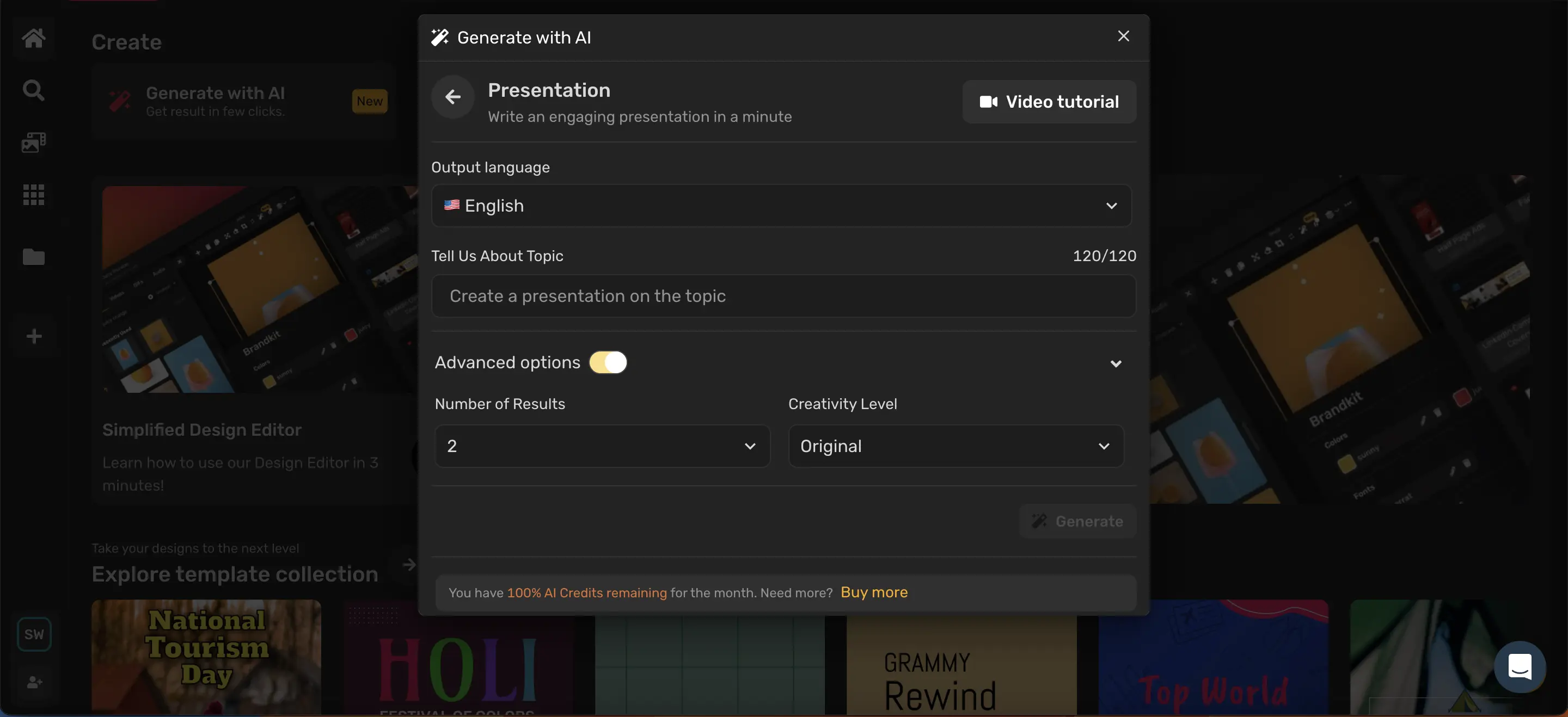 Simplified AI presentation maker