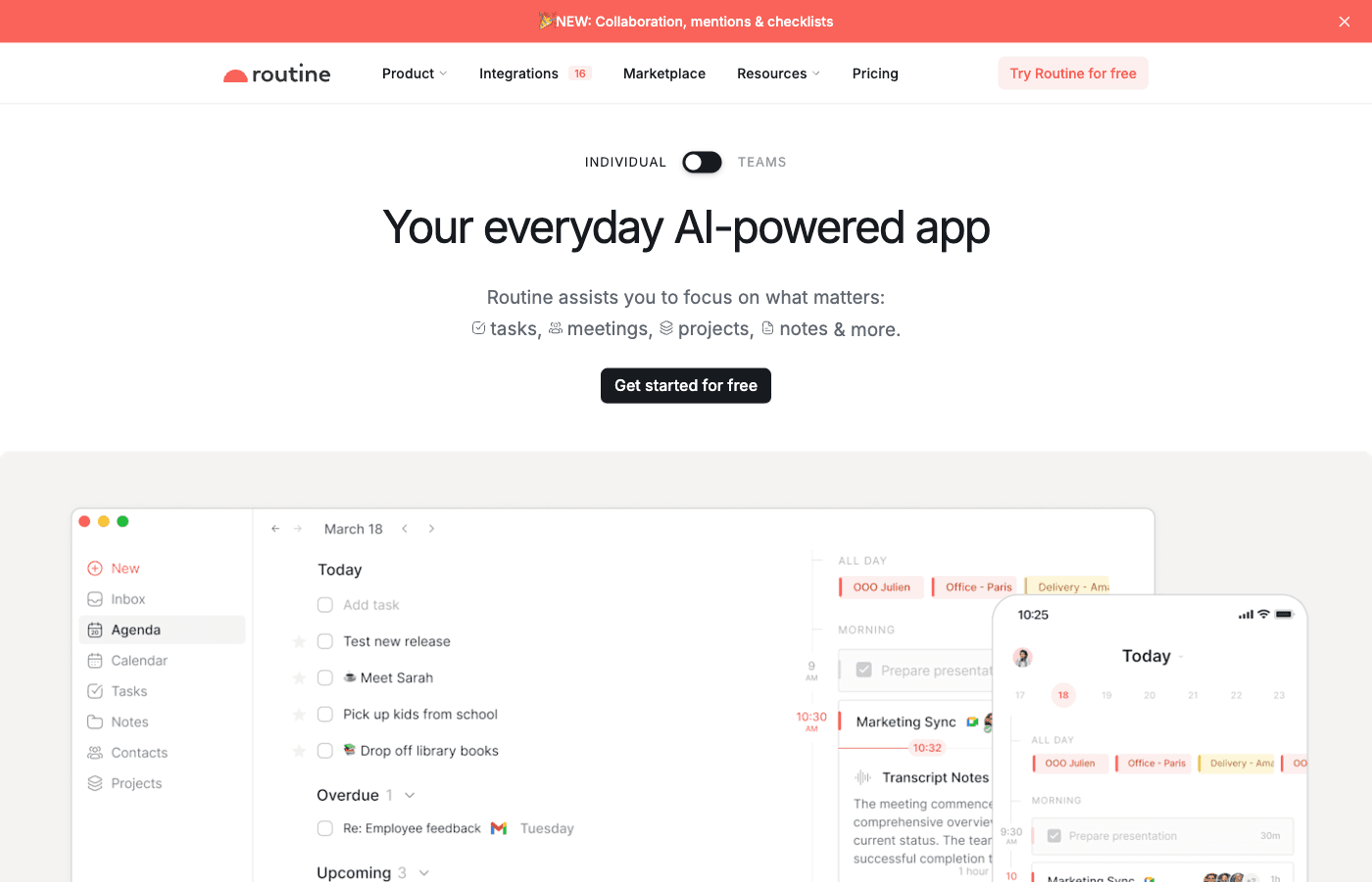 Routine minimalist planner