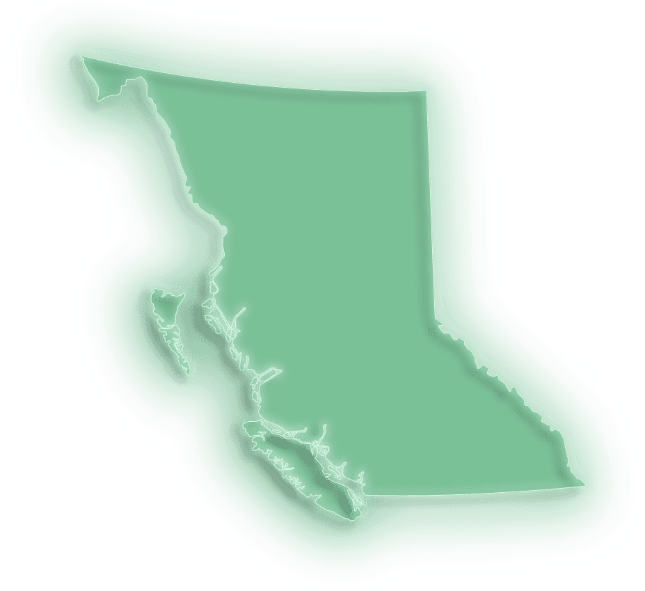 Adanac Sales territory in Western Canada, covering all of British Columbia