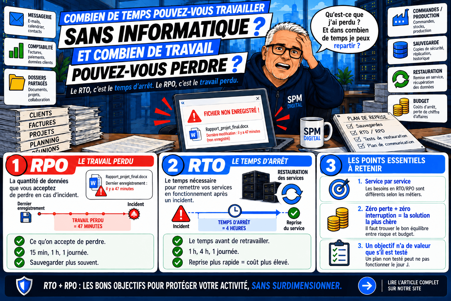RTO et RPO expliqués simplement aux dirigeants