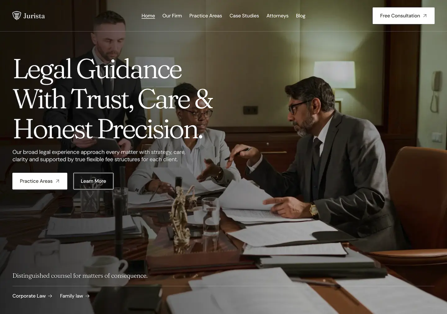 Lawyers reviewing documents for legal guidance with trust and care.