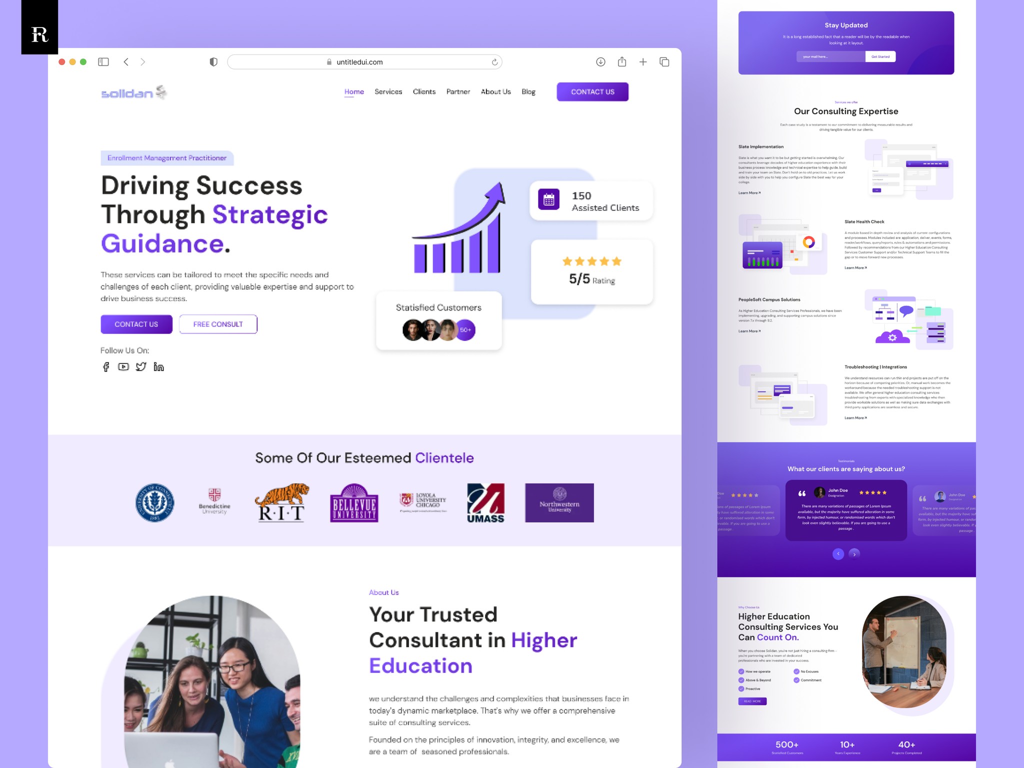 Solidan website mockup