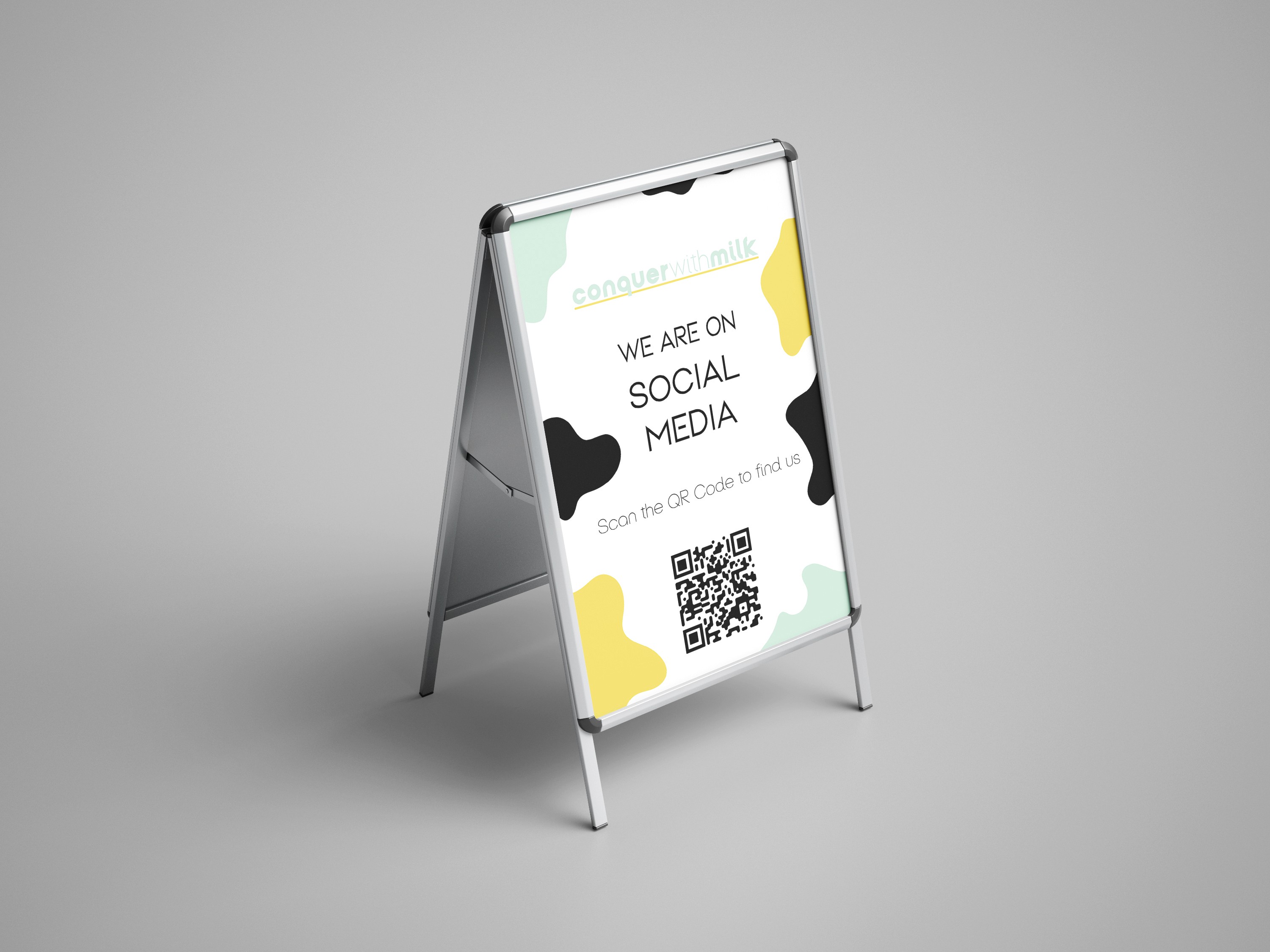 Mockup of A-frame signage