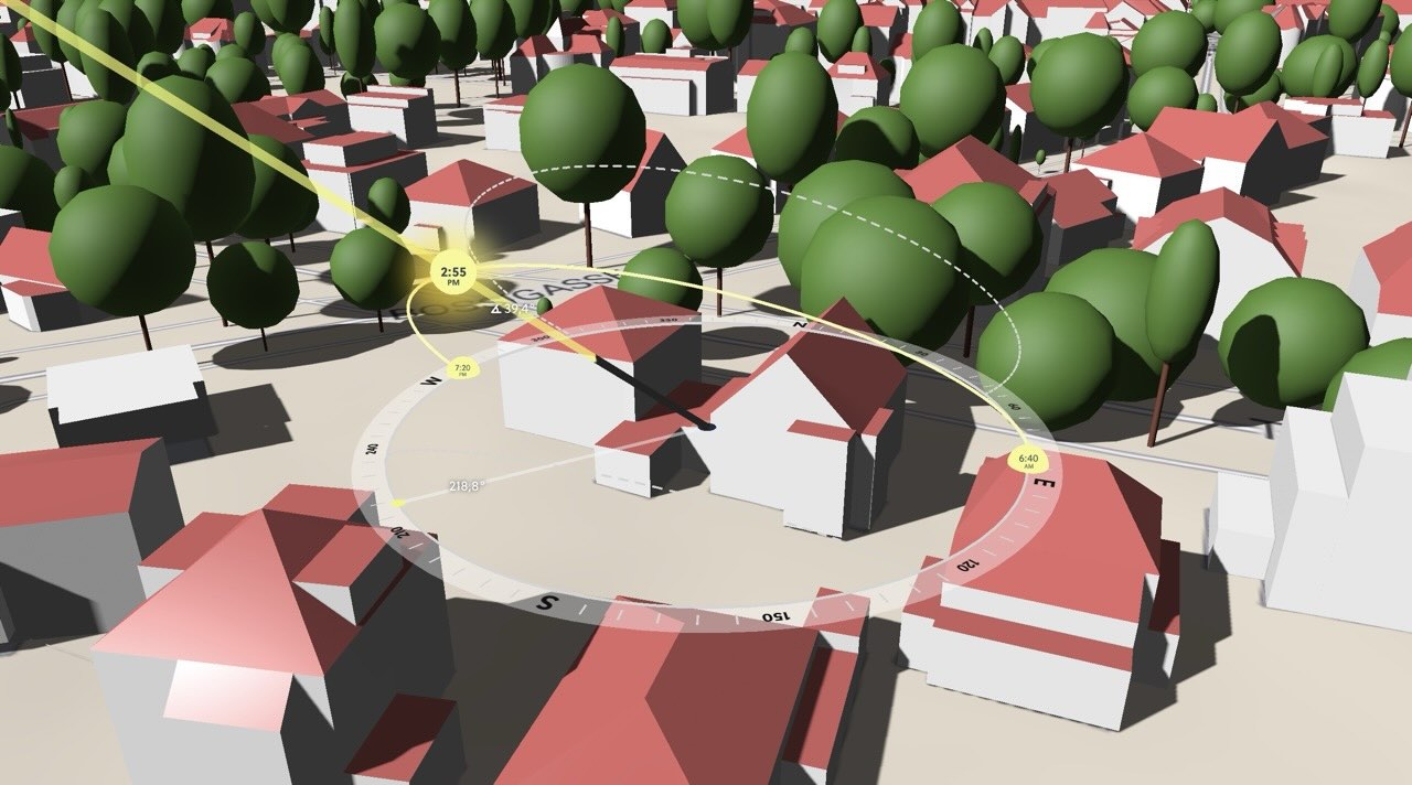 Shadowmap 3D app software solar analytics map solution sun path sunlight shading shadows orientation tilt