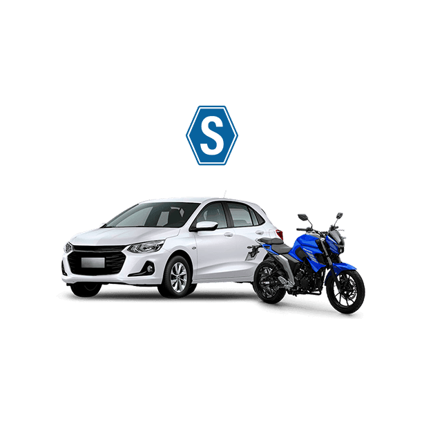 Car and motorbike side by side, highlighting aggregator’s range of vehicles.