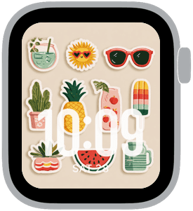 summer stickers Apple Watch face preview 1 featuring modern, 4th of july, and summer.