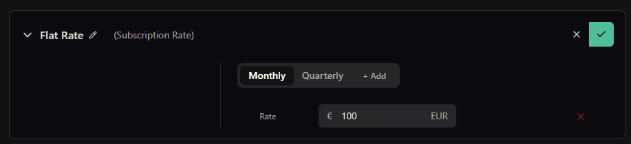 Example of how flat rates are working in Meteroid