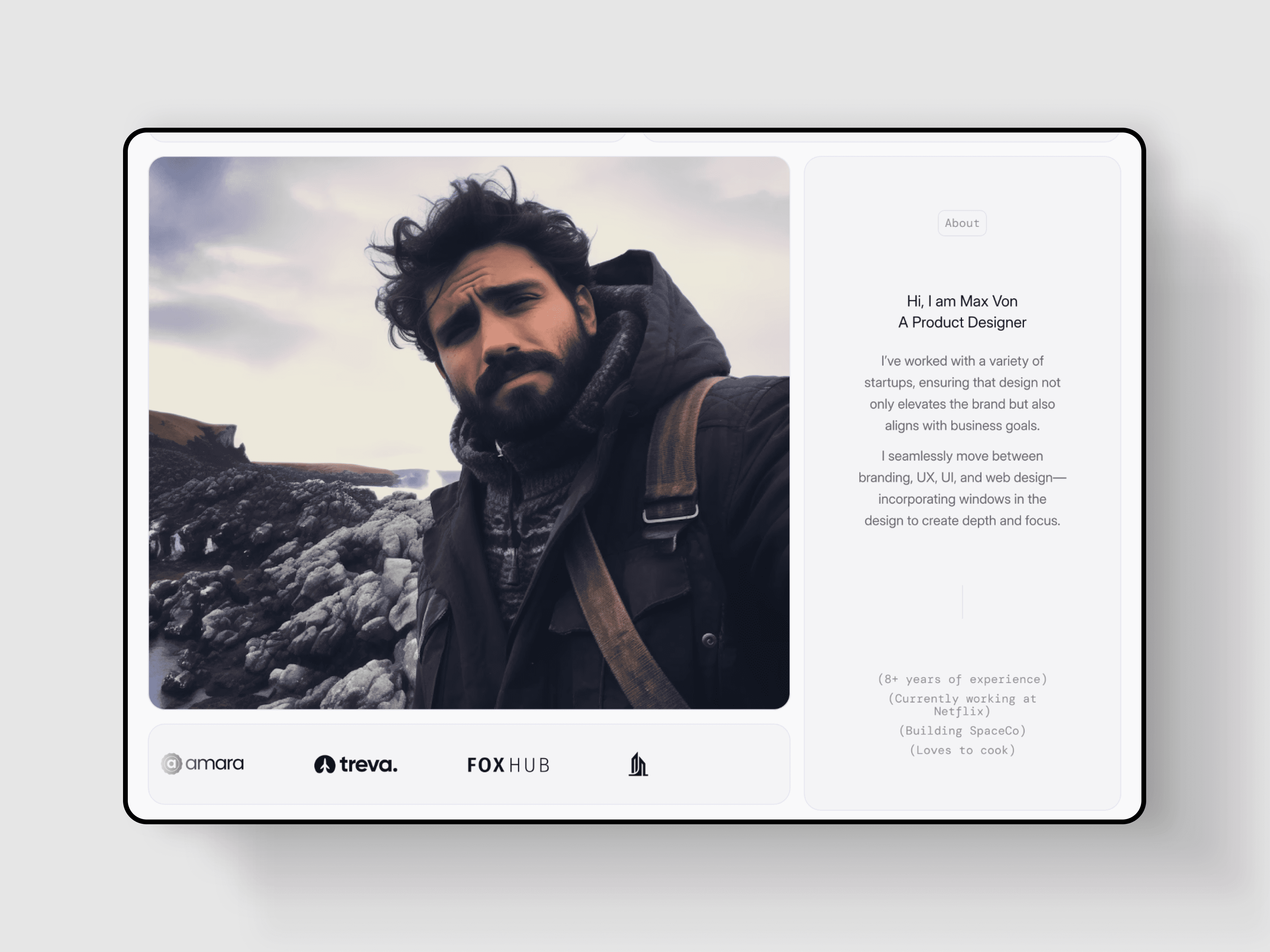 Maxfolio Framer template