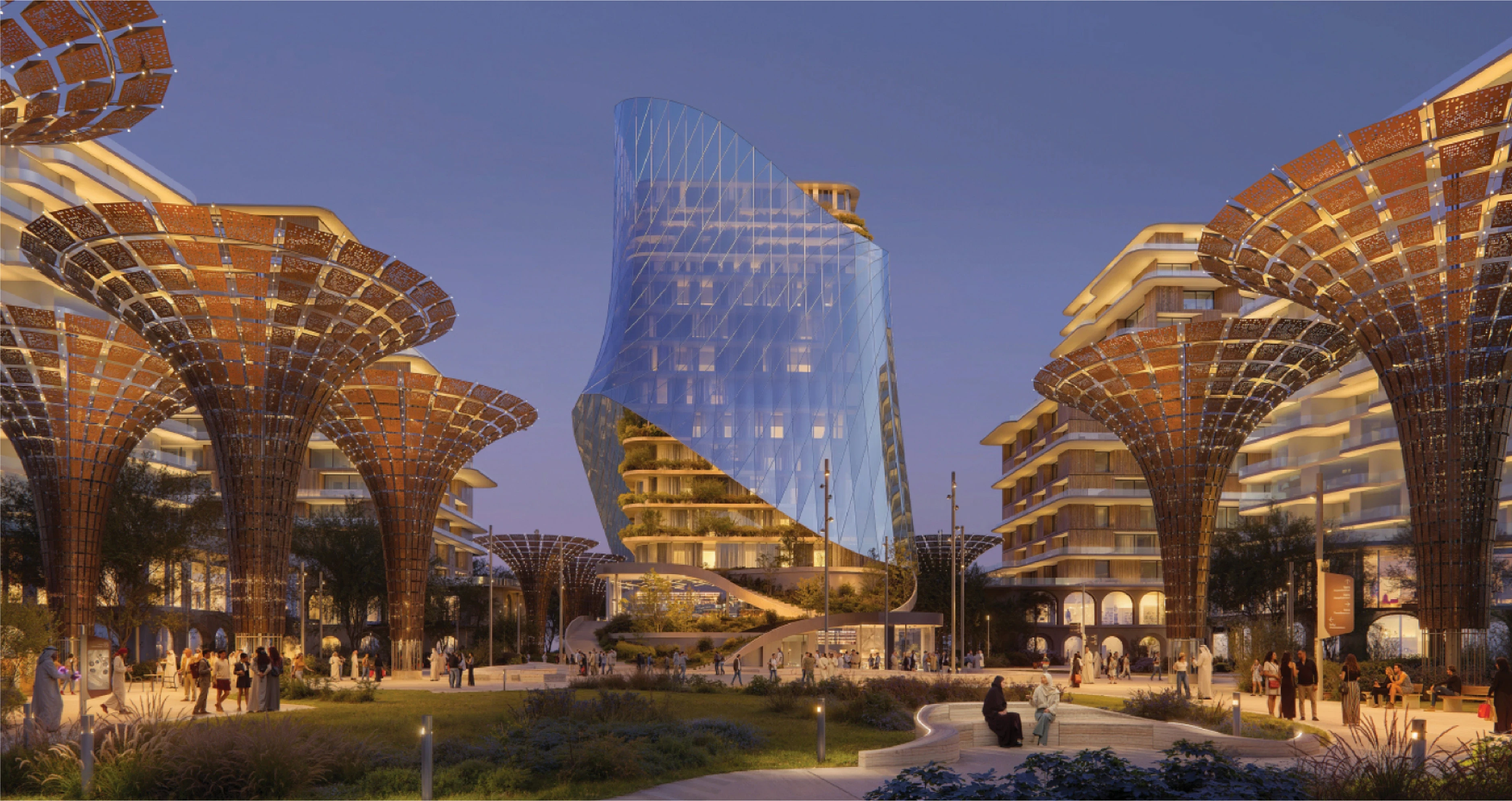 Development view of Expo City a mega project in United Arab Emirates, supported by financial modelling