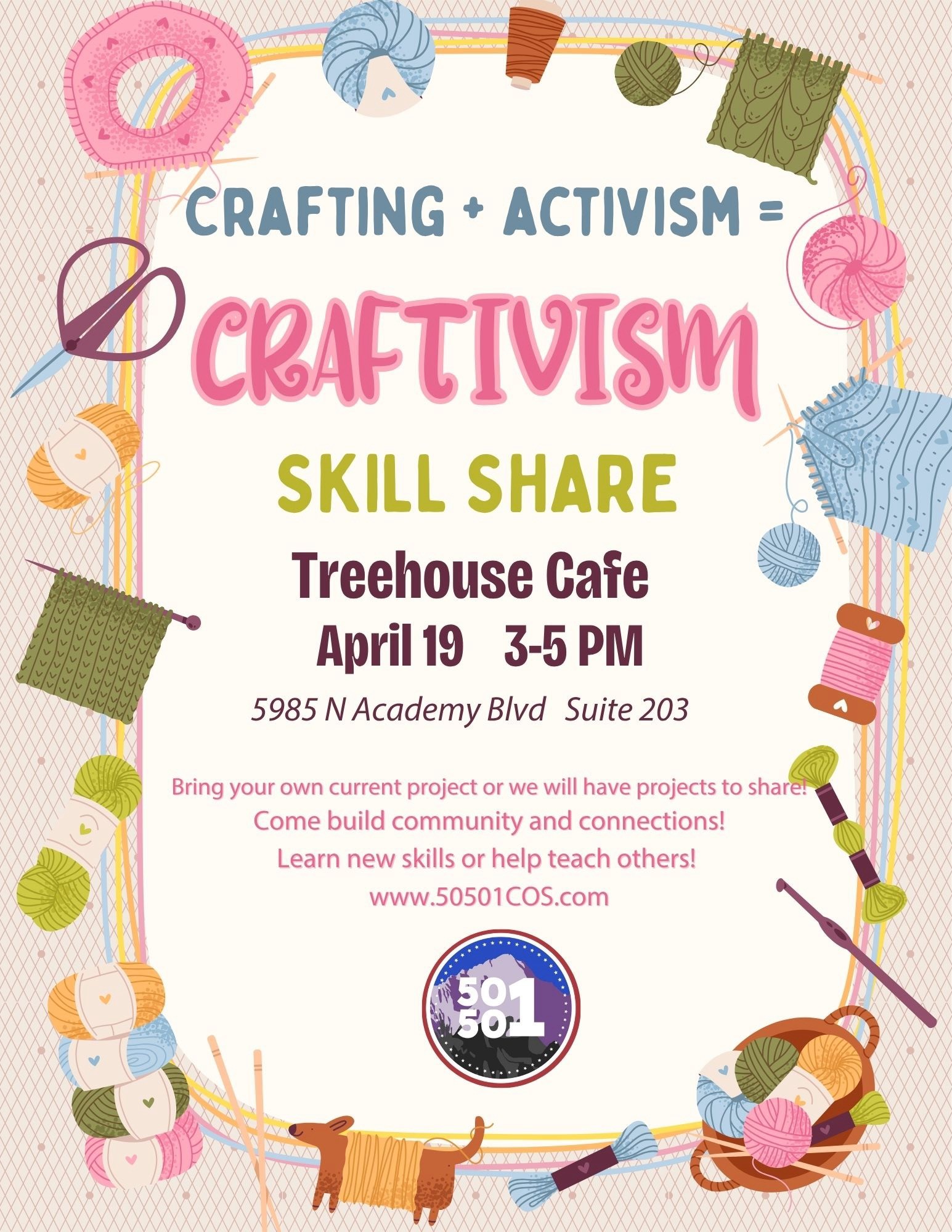 Credit: Trish Kantor. A protester with a backpack and American flag stands in front of a crowd.