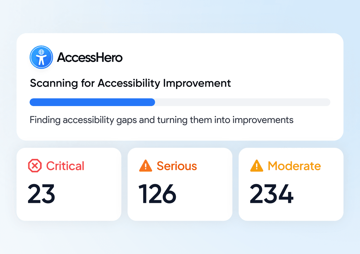 Eye, touch and hearing accessibility option graphic