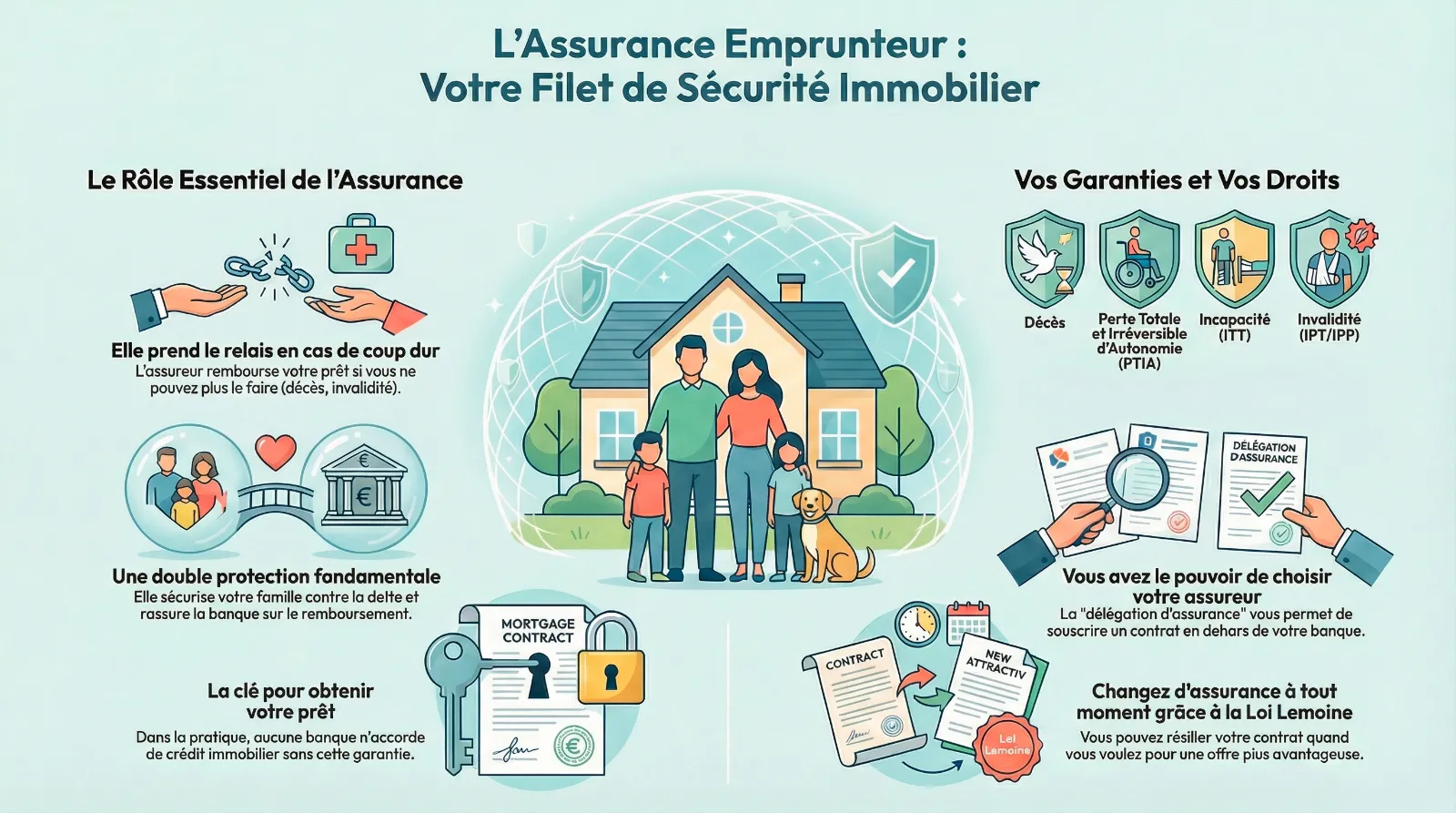 Illustration sur le rôle de l'assurance emprunteur pour un prêt immobilier