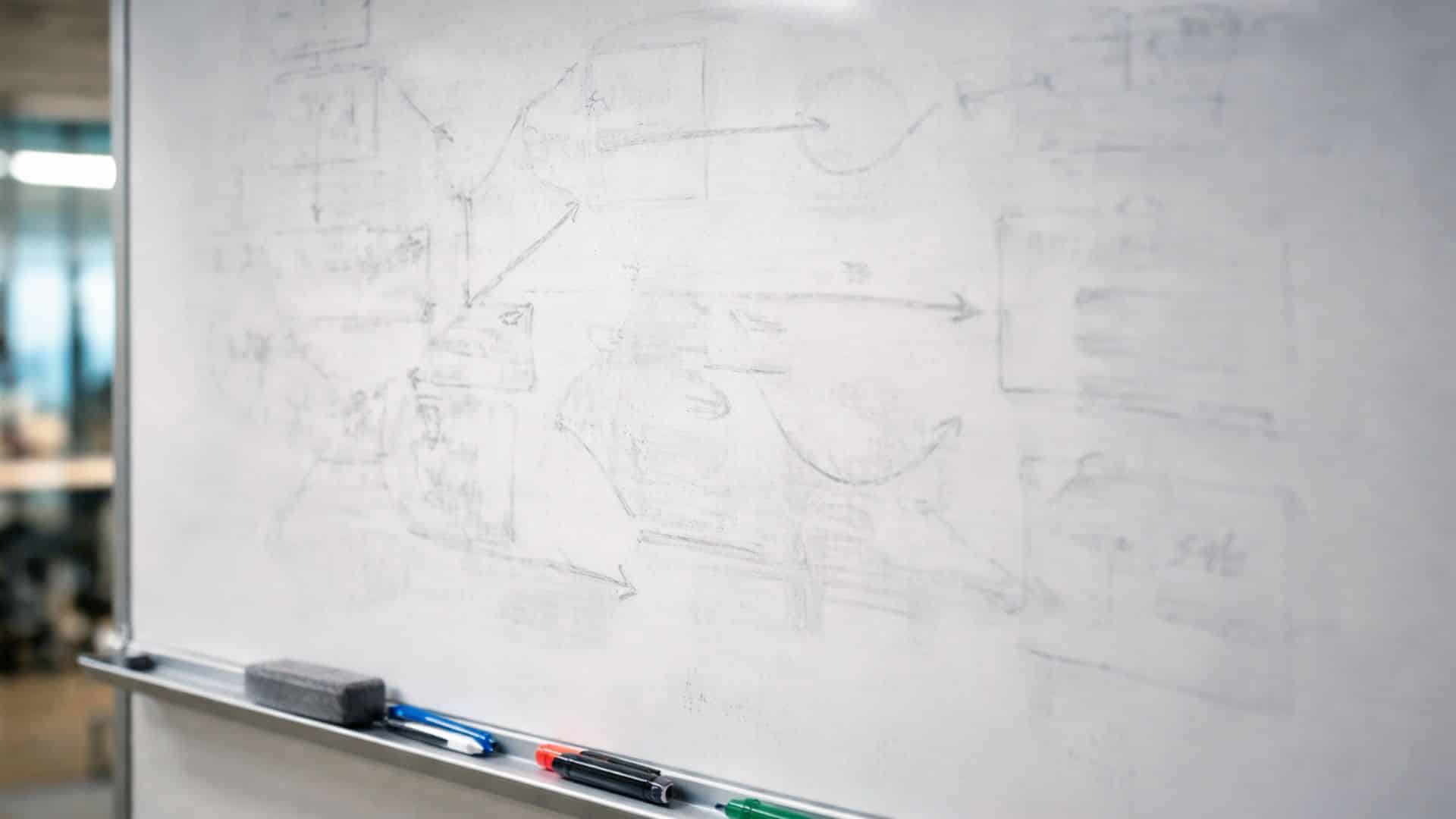 whiteboard with ai workflow diagram