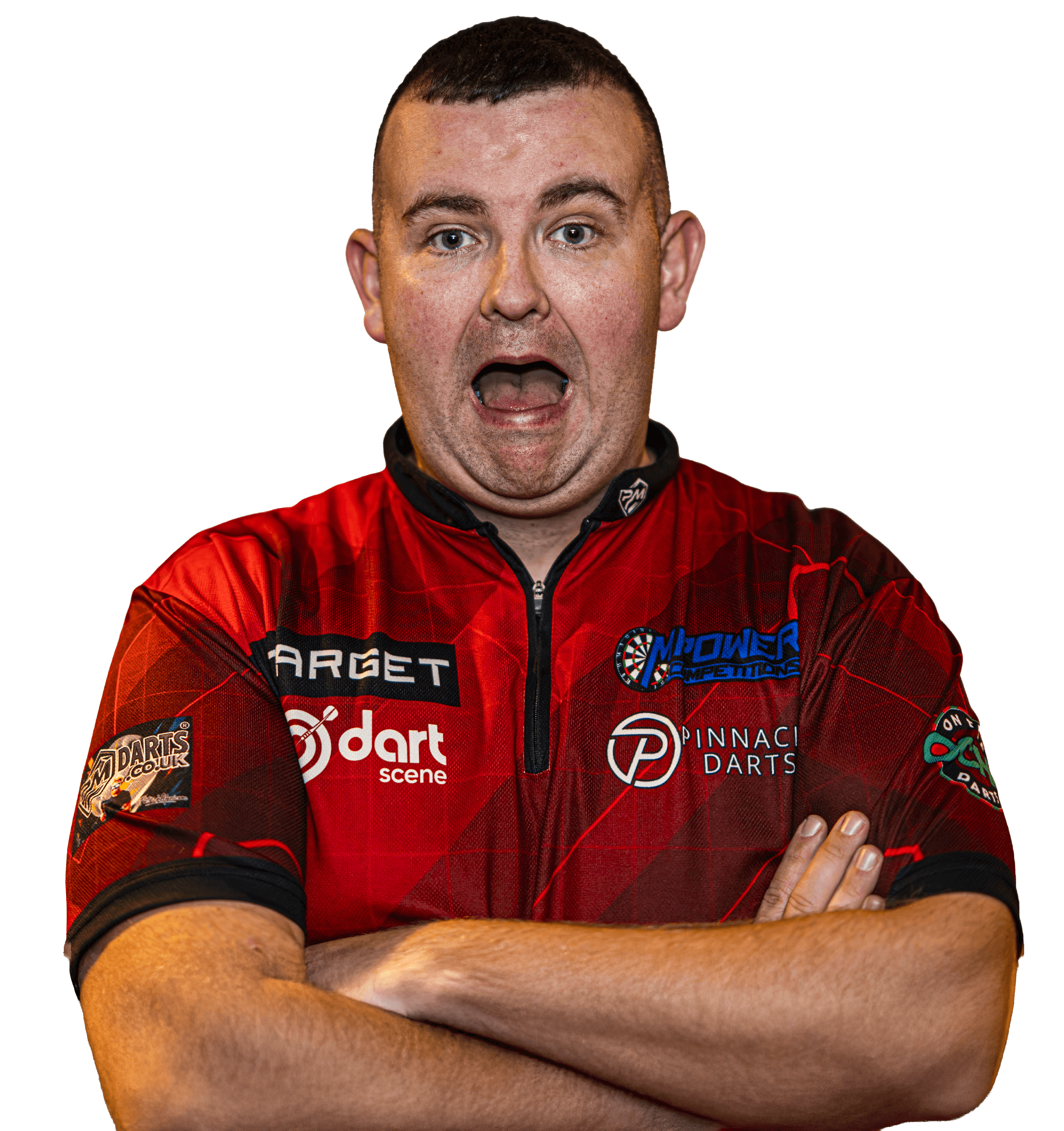 Player standing for camera.