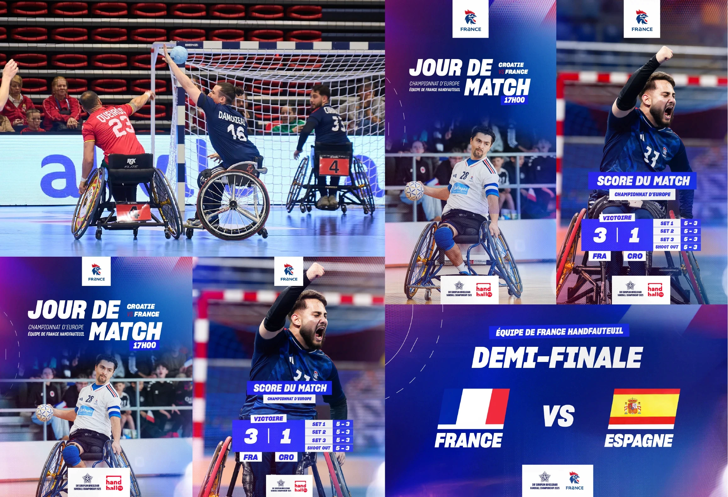 Déclinaisons digitales de l'identité visuelle de l'équipe de france hand fauteuil