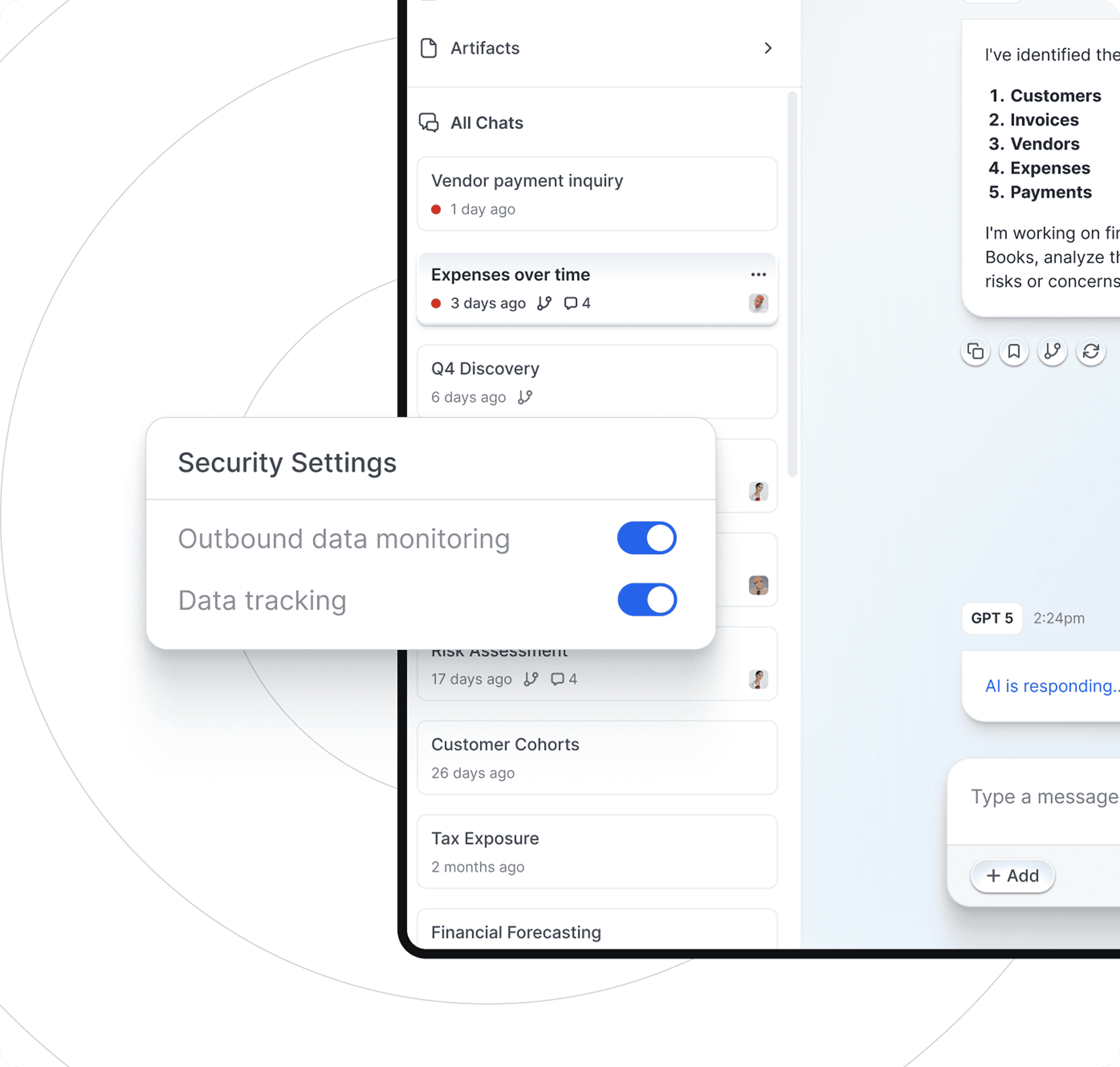 Data Security & Integrity section screen